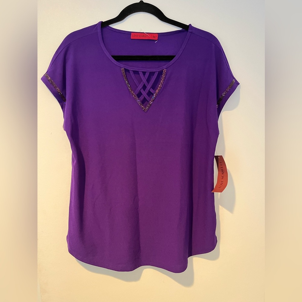 Love Scarlett purple short sleeve top size L
